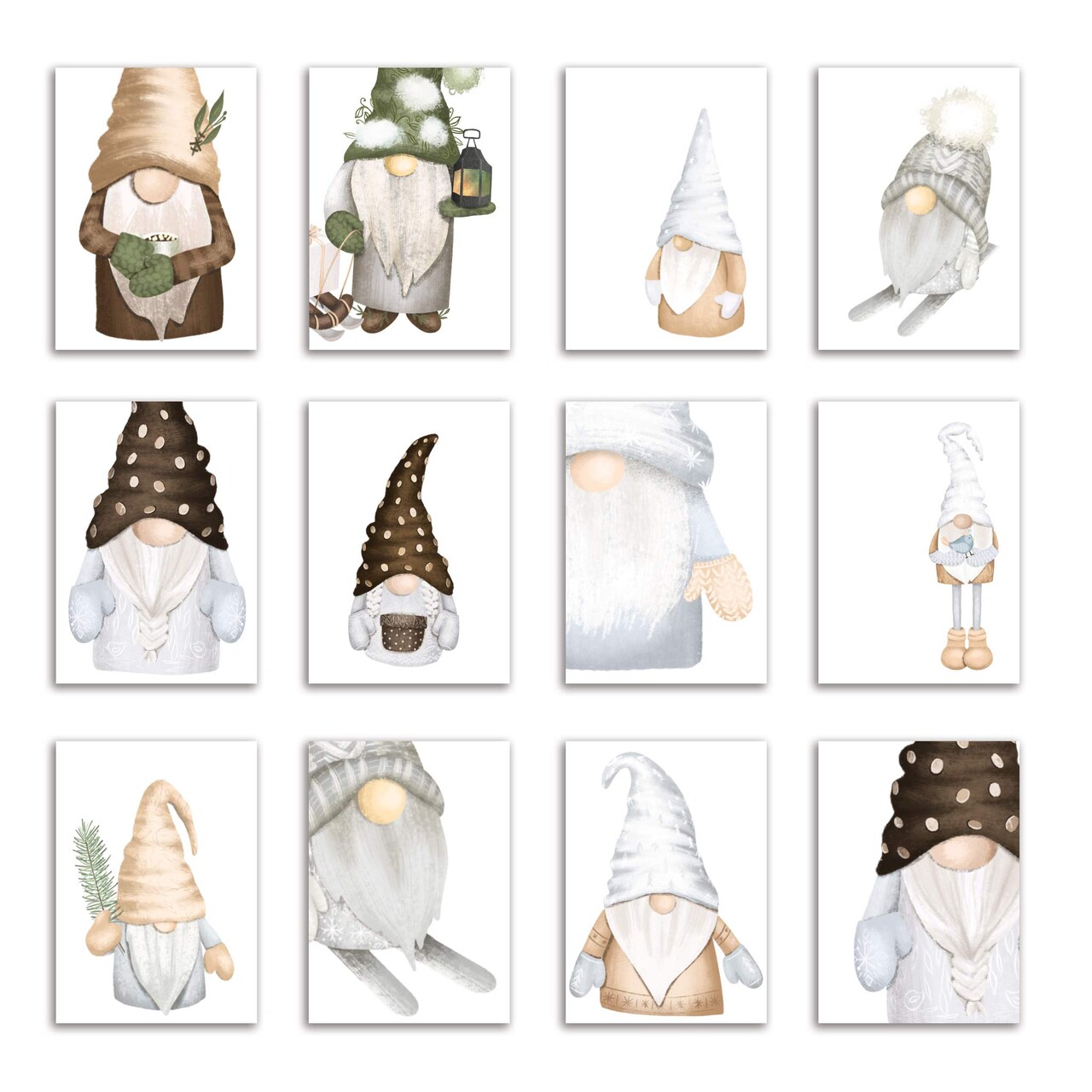 Winter Gnome Christmas Cards - 24-Pack of Holiday Greeting Cards with 12 Cozy Gnome Designs, Perfect for Sharing Merry Christmas and Holiday Wishes, Blank Inside for Personalized Messages - Whimsical and Charming Festive Stationery Set